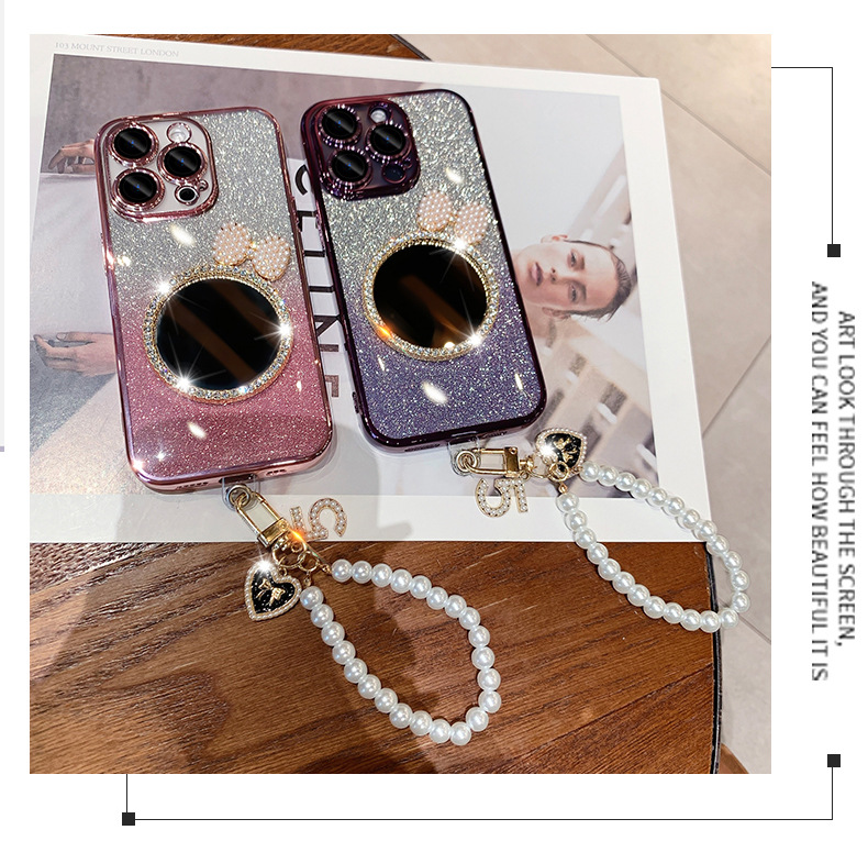 🎀Internet Celebrity Mirror - 💥Sparkling Pink Phone Case📱