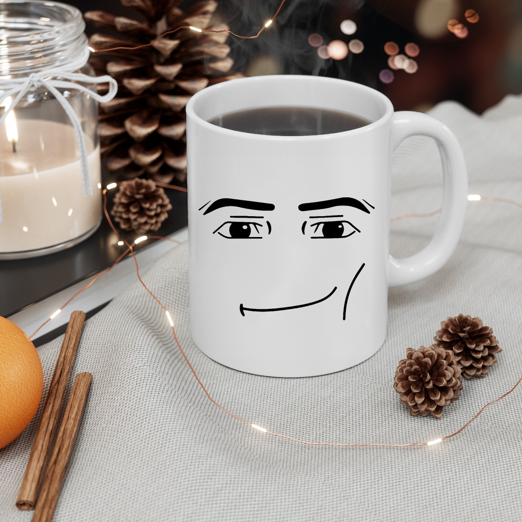🤣Roblox Man Face and Woman Face Ceramic Mug☕