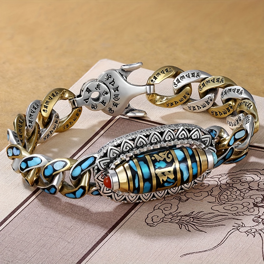 ✨Turquoise Six-character Mantra Nine-eyed Dzi Bead Bracelet