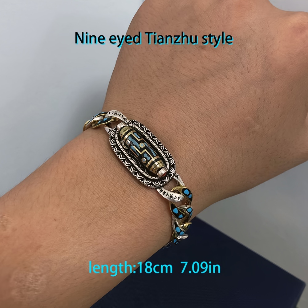 ✨Turquoise Six-character Mantra Nine-eyed Dzi Bead Bracelet