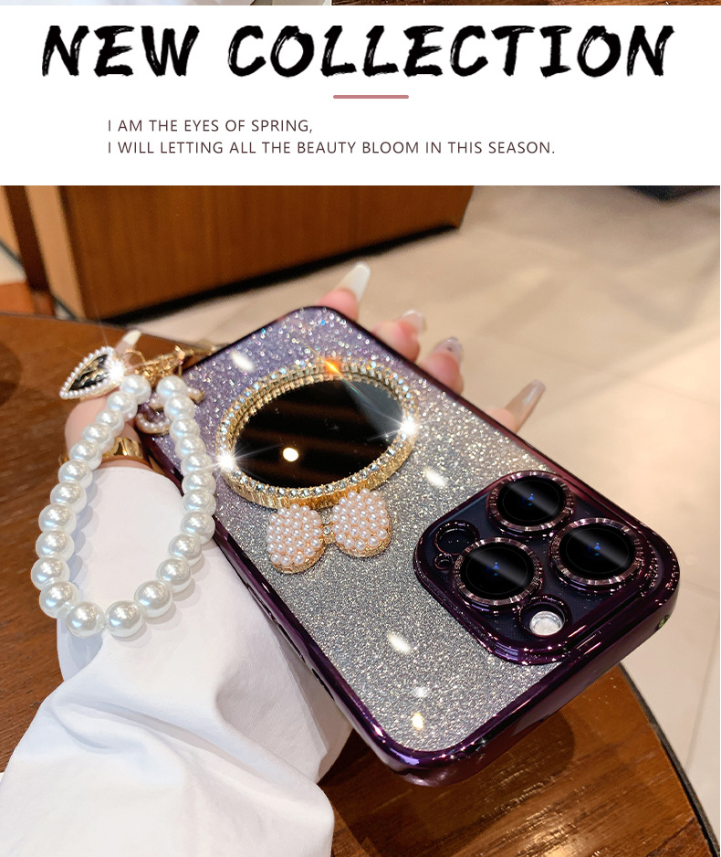 🎀Internet Celebrity Mirror - 💥Sparkling Pink Phone Case📱