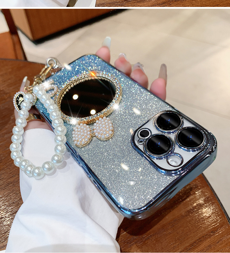 🎀Internet Celebrity Mirror - 💥Sparkling Pink Phone Case📱