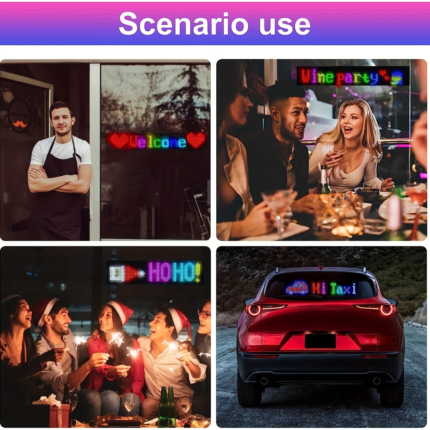 Ultra-Thin flexible USB car LED Bluetooth advertising screen