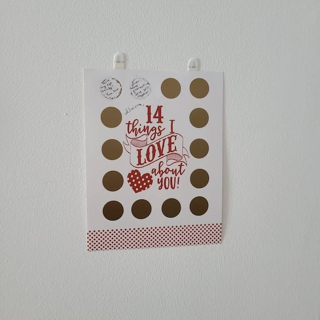Valentine's Scratch Off Advent "14 things I love about you!"