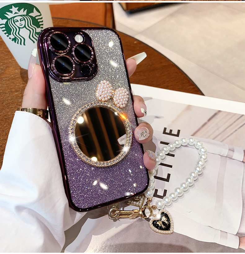 🎀Internet Celebrity Mirror - 💥Sparkling Pink Phone Case📱