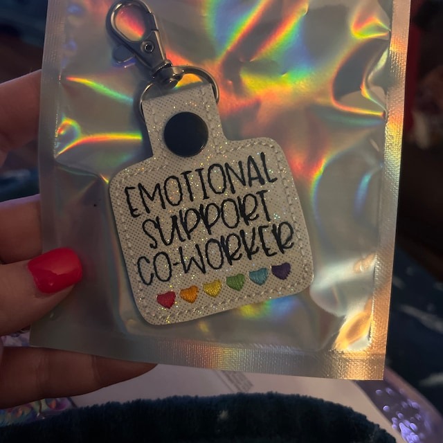 🌈Emotional Support Rainbow Hearts Keychain