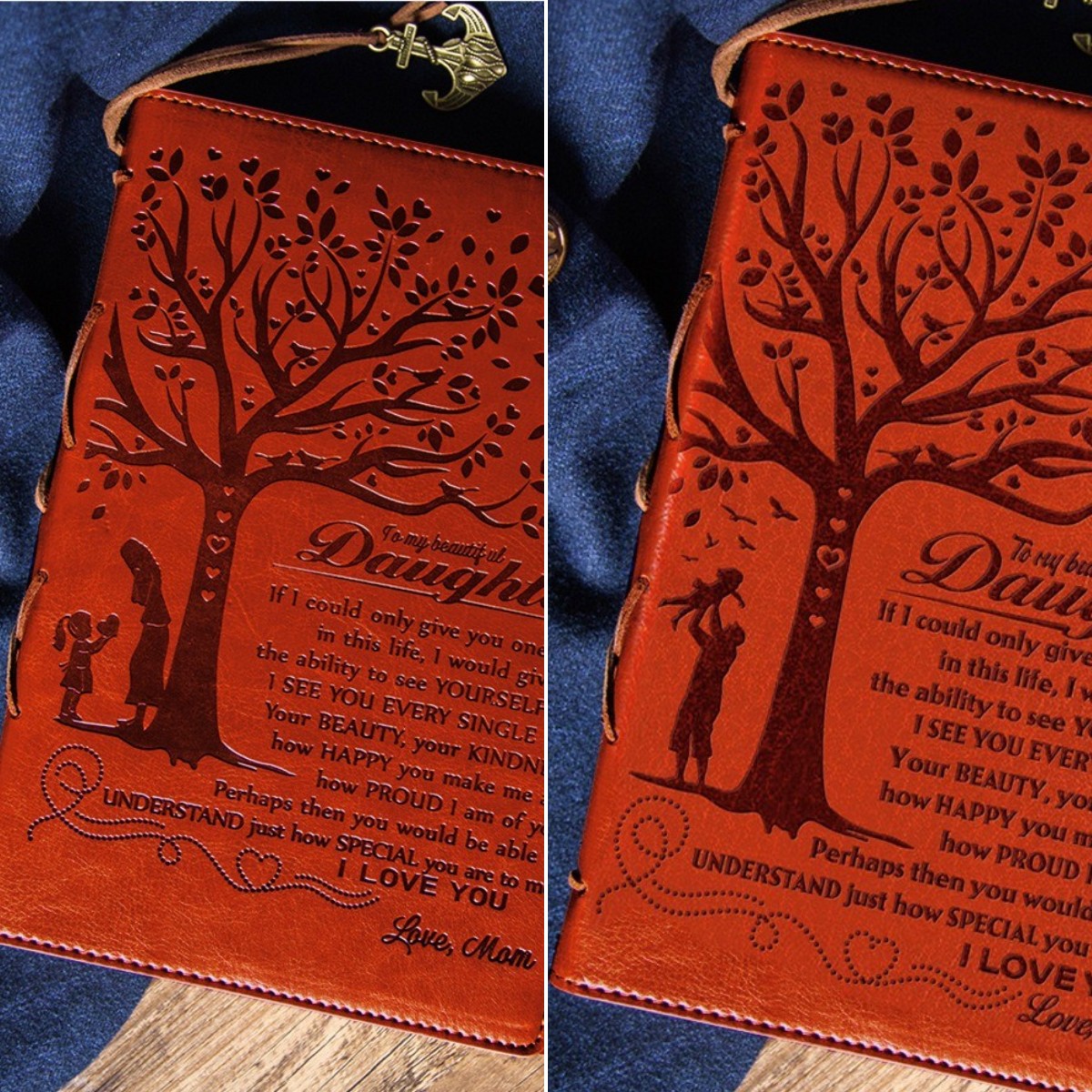 🎁TO DAUGHTER GIFT-Leather Writing Journal Notebook🤎