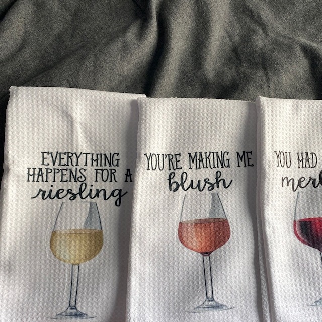 👻Funny Dish Towels-Wine Glasses🍷