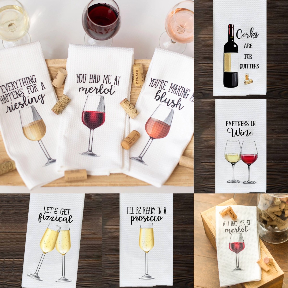 👻Funny Dish Towels-Wine Glasses🍷