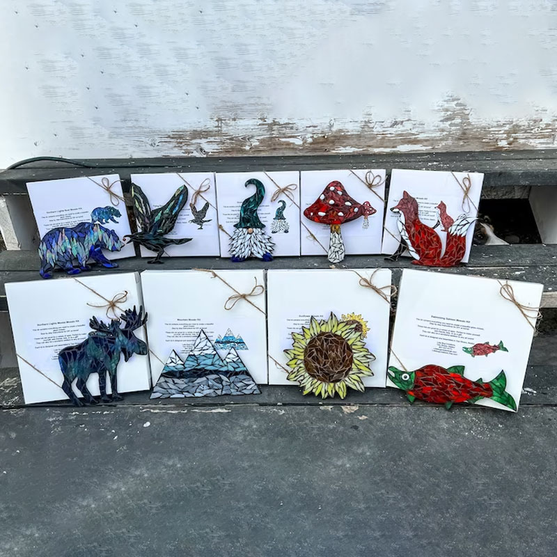 Mountain Range Glass Mosaic