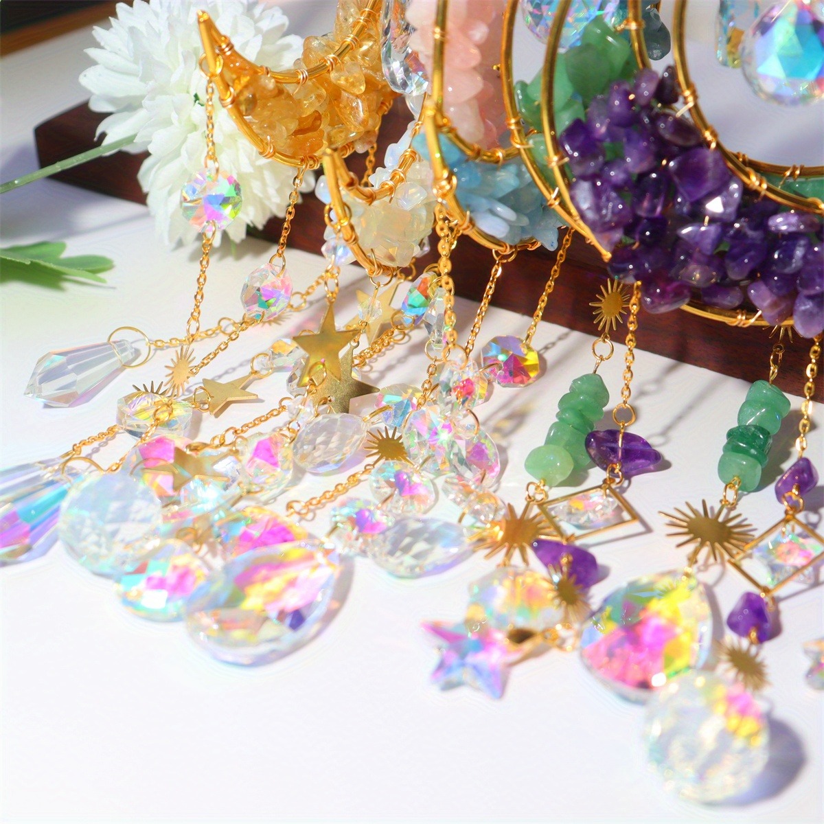 Suncatcher Moon Crystal Decor