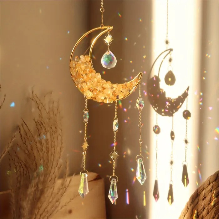 Suncatcher Moon Crystal Decor