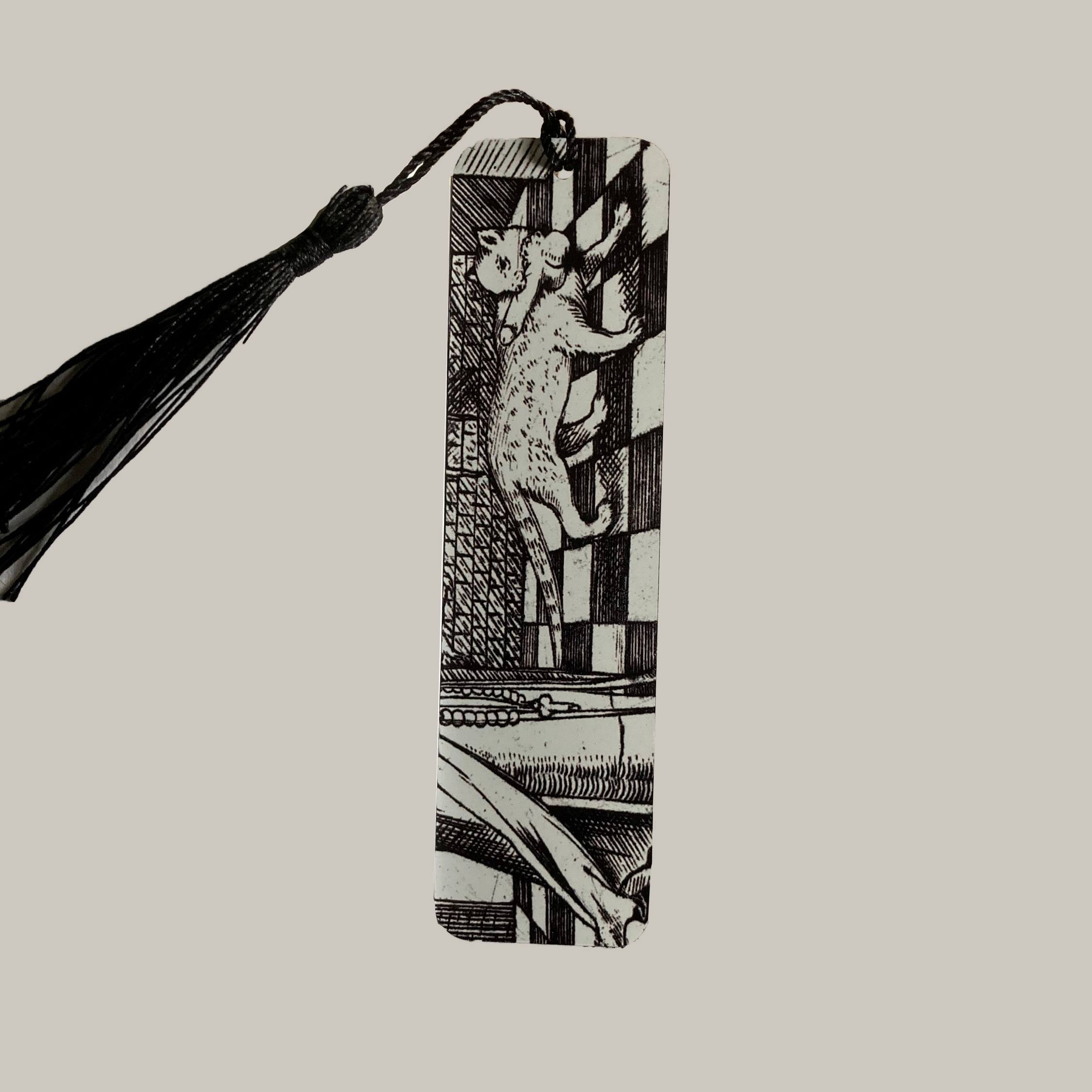 Medieval book narration painted pattern metal bookmark