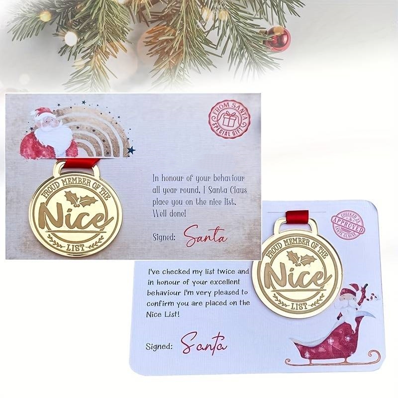 🥇Christmas Creative Badge Greeting Card💌