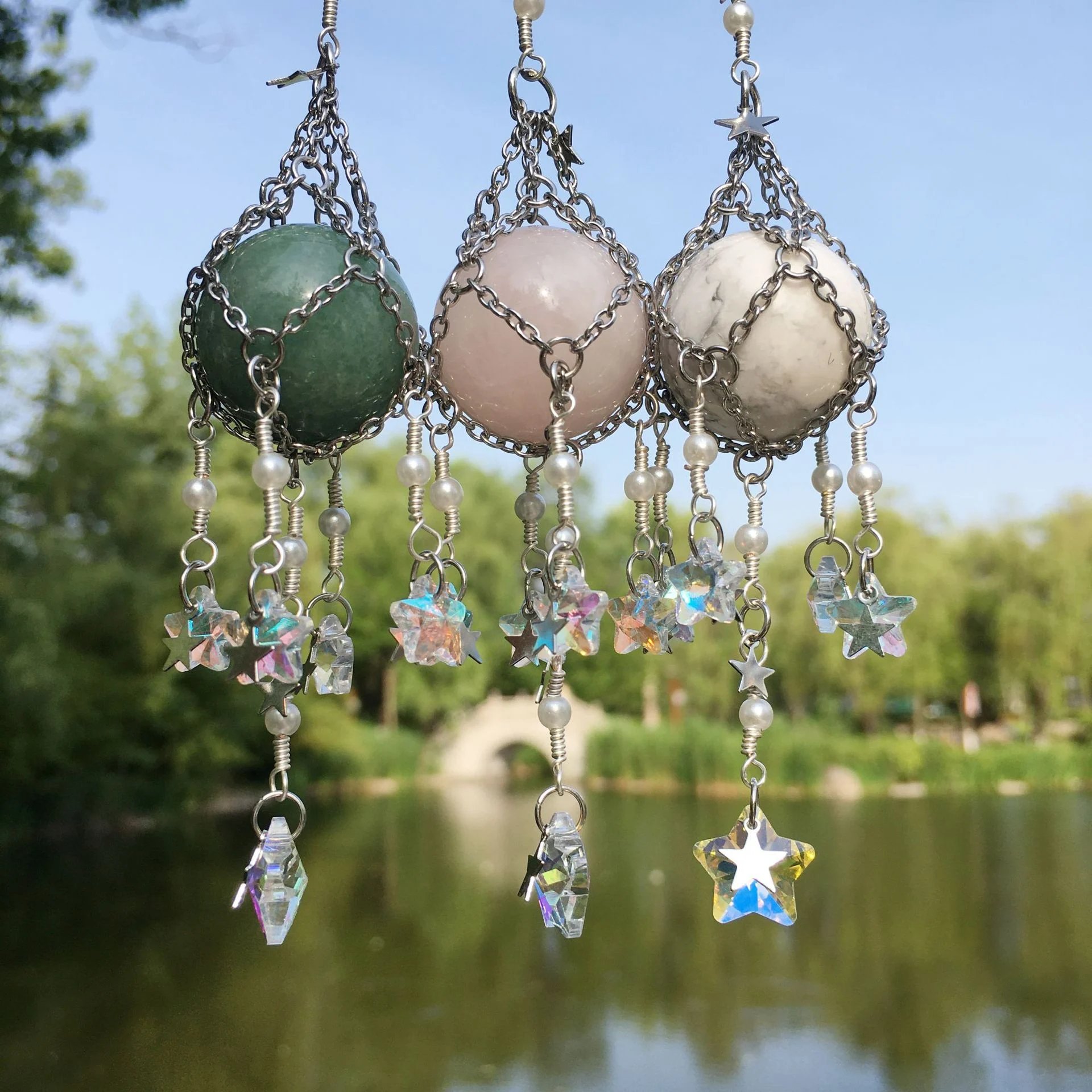 🔮Hand-Woven Natural Crystal Original Stone Hanging Pendant🔮