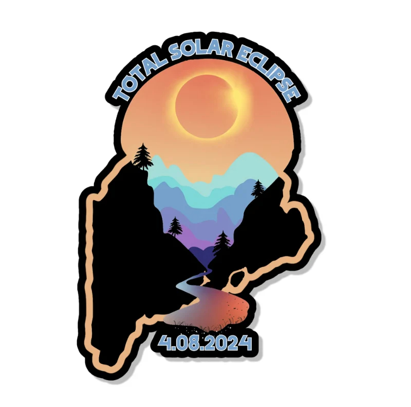 Total Solar Eclipse State Stickers(Set of 4)