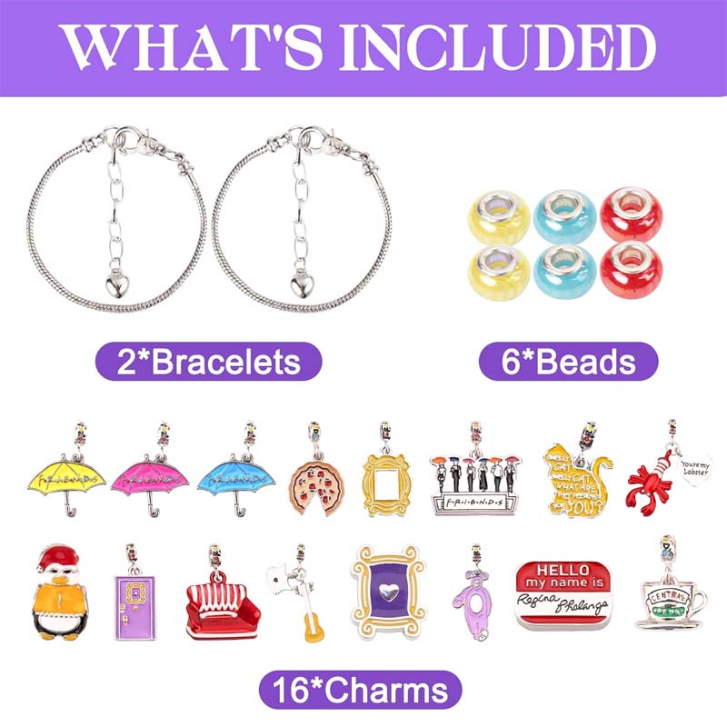 Advent Calendar 2024-24 Days of FRIENDS Charm Bracelet Kit