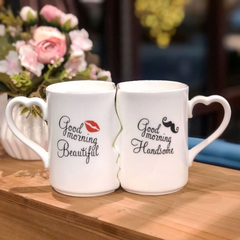 Ceramic Couple Kiss Mugs Creative Valentine's Day Gift