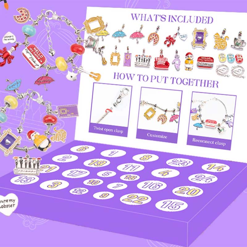 Advent Calendar 2024-24 Days of FRIENDS Charm Bracelet Kit