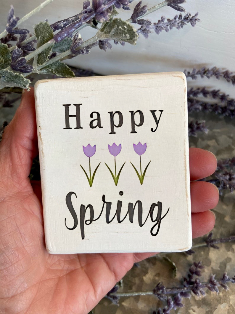 Spring mini wood signs