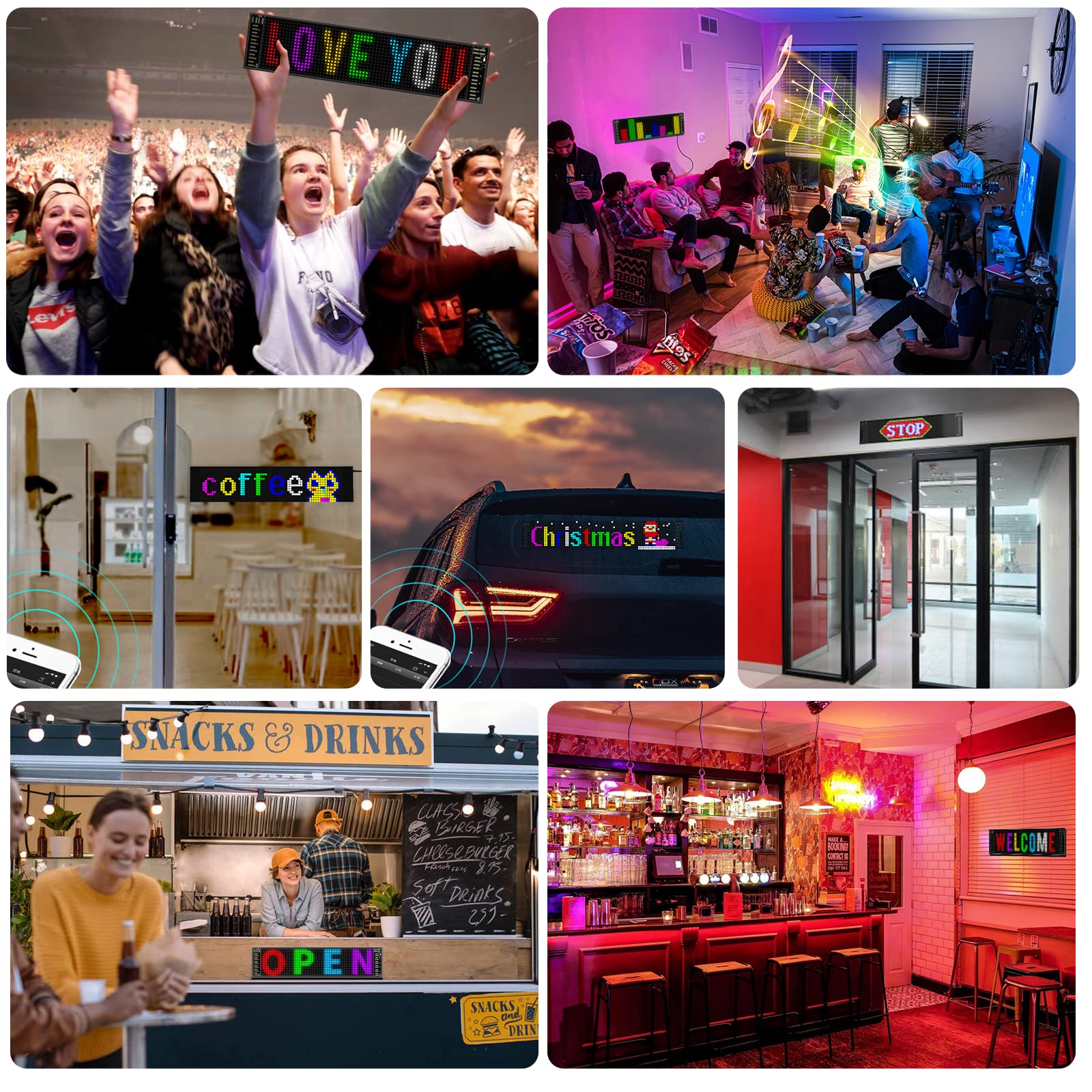 Ultra-Thin flexible USB car LED Bluetooth advertising screen