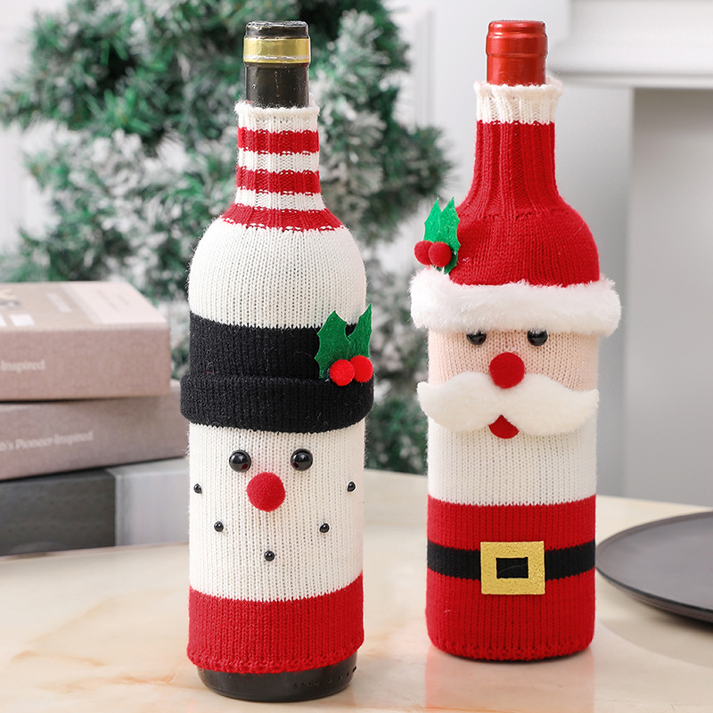Handmade Santa Wine Bottle Cover Decorations
