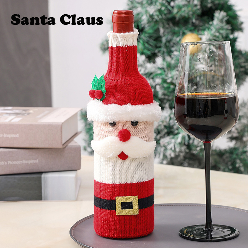 Handmade Santa Wine Bottle Cover Decorations