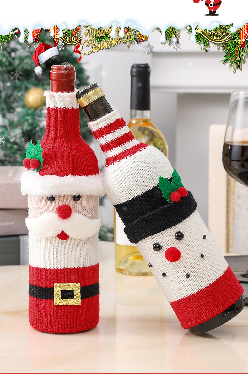Handmade Santa Wine Bottle Cover Decorations
