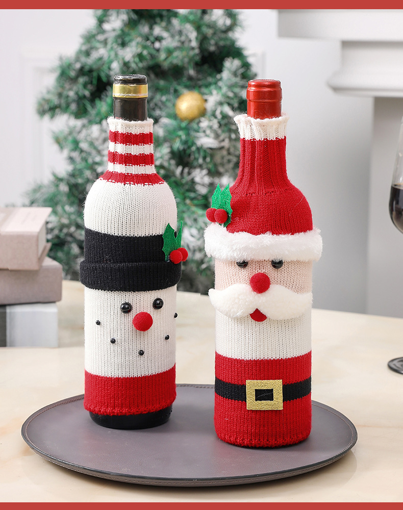 Handmade Santa Wine Bottle Cover Decorations