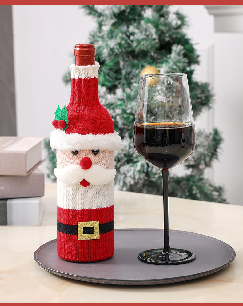 Handmade Santa Wine Bottle Cover Decorations