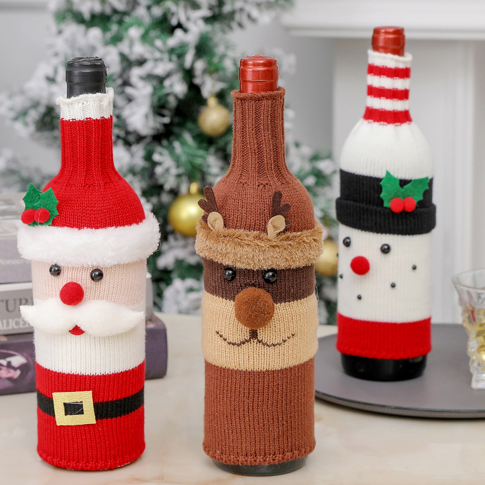 Handmade Santa Wine Bottle Cover Decorations