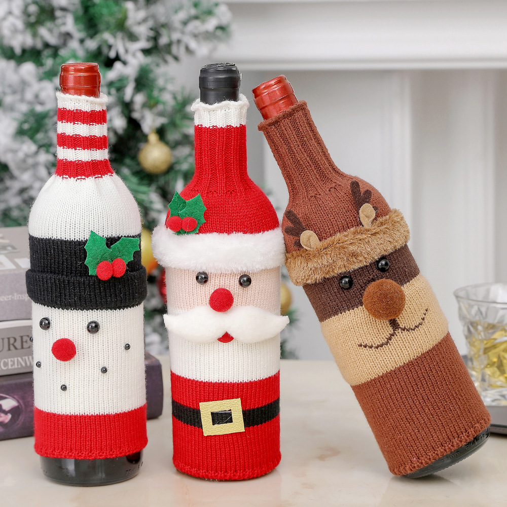 Handmade Santa Wine Bottle Cover Decorations