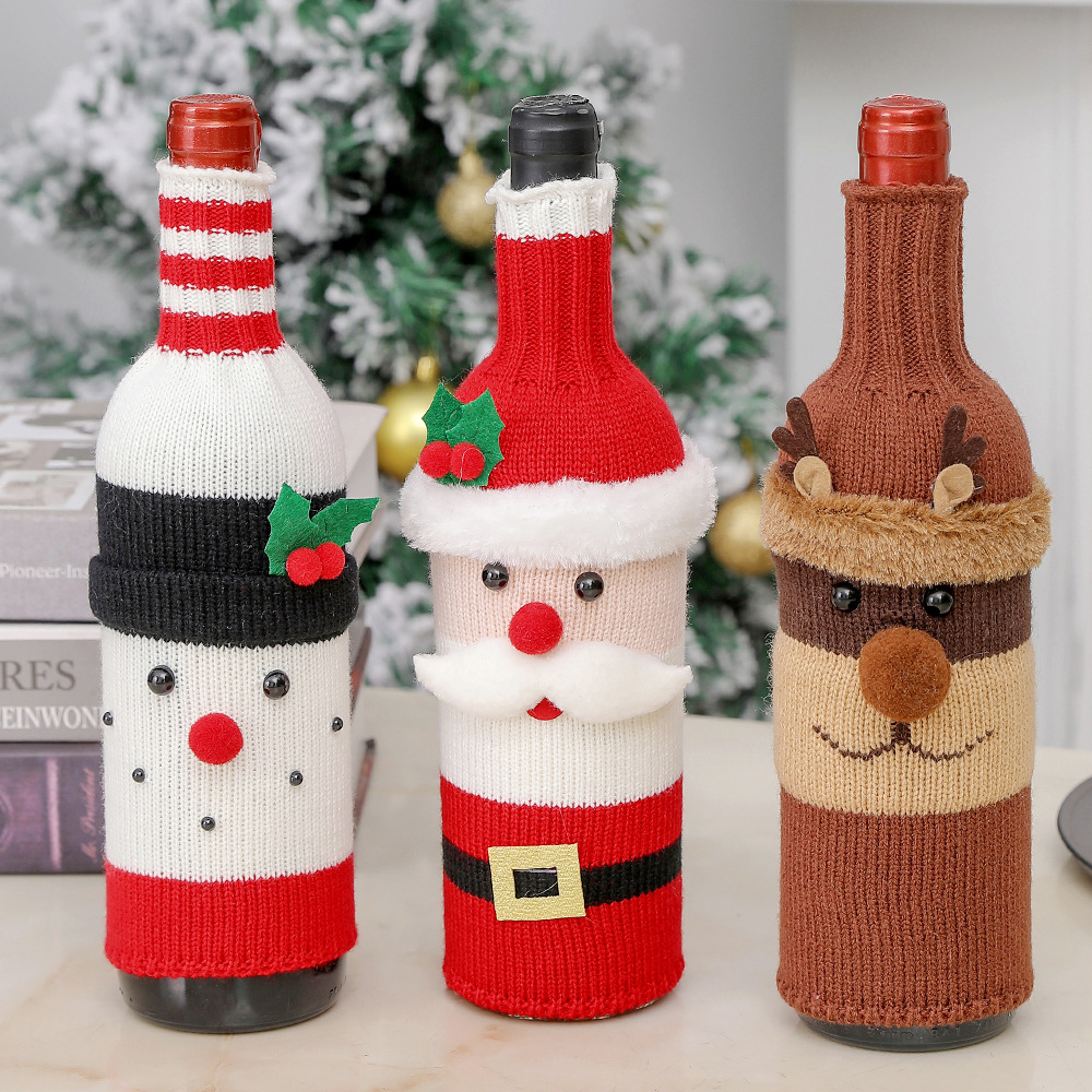 Handmade Santa Wine Bottle Cover Decorations