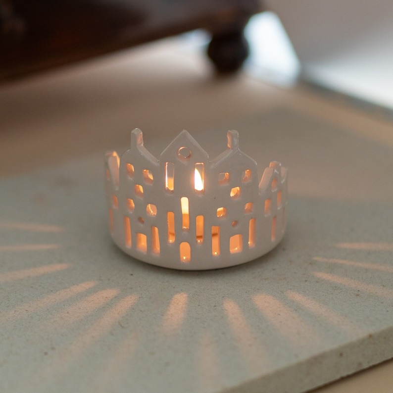 Cityscape Candle Holder Cozy Ambiance Unique Holiday Gift