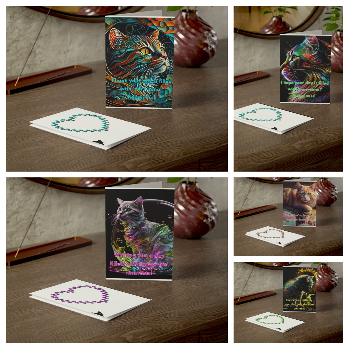 😻Colorful Emotional Support Cat Card