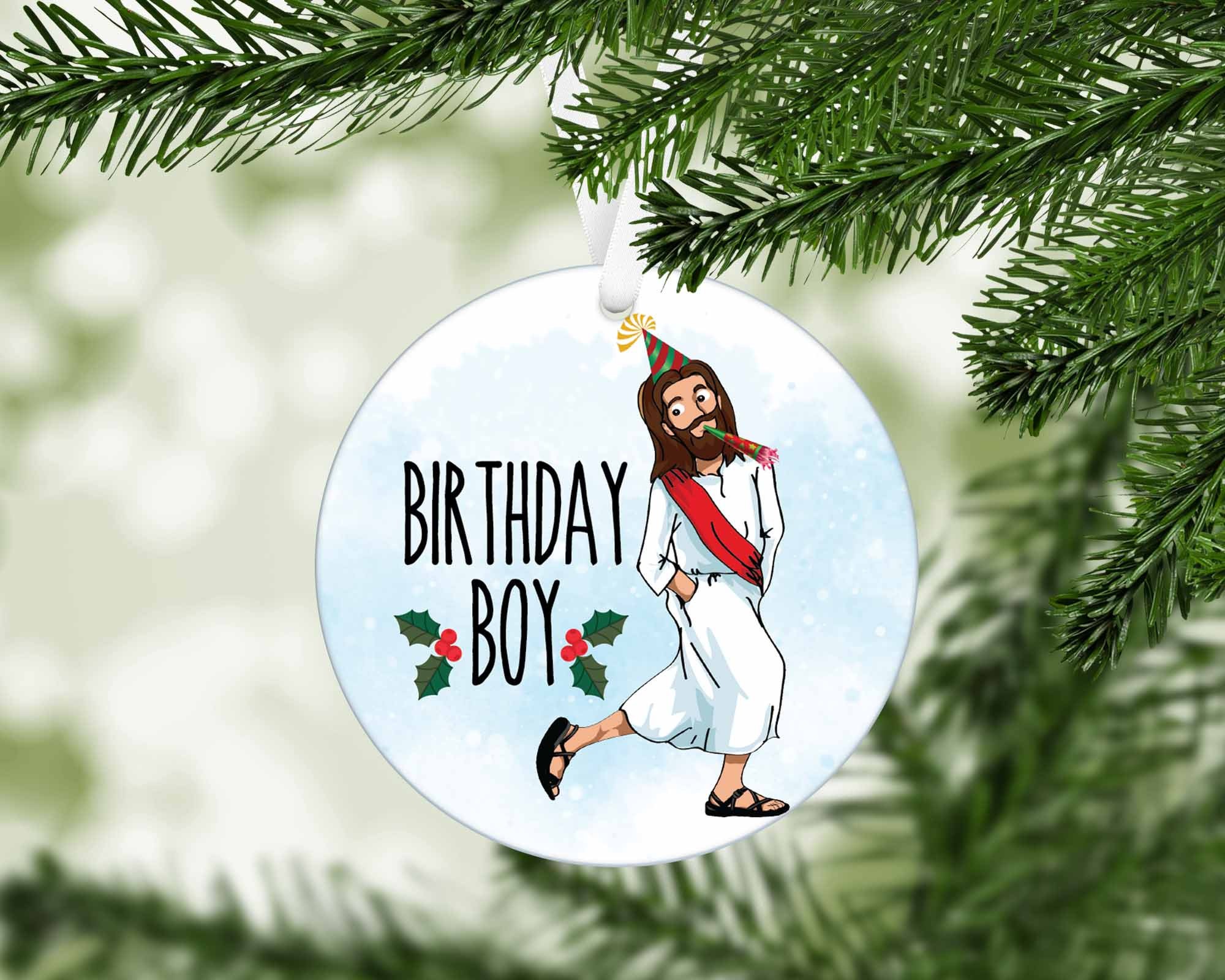 🤣 Birthday Bong Hits For Jesus Ornament👳‍♂️