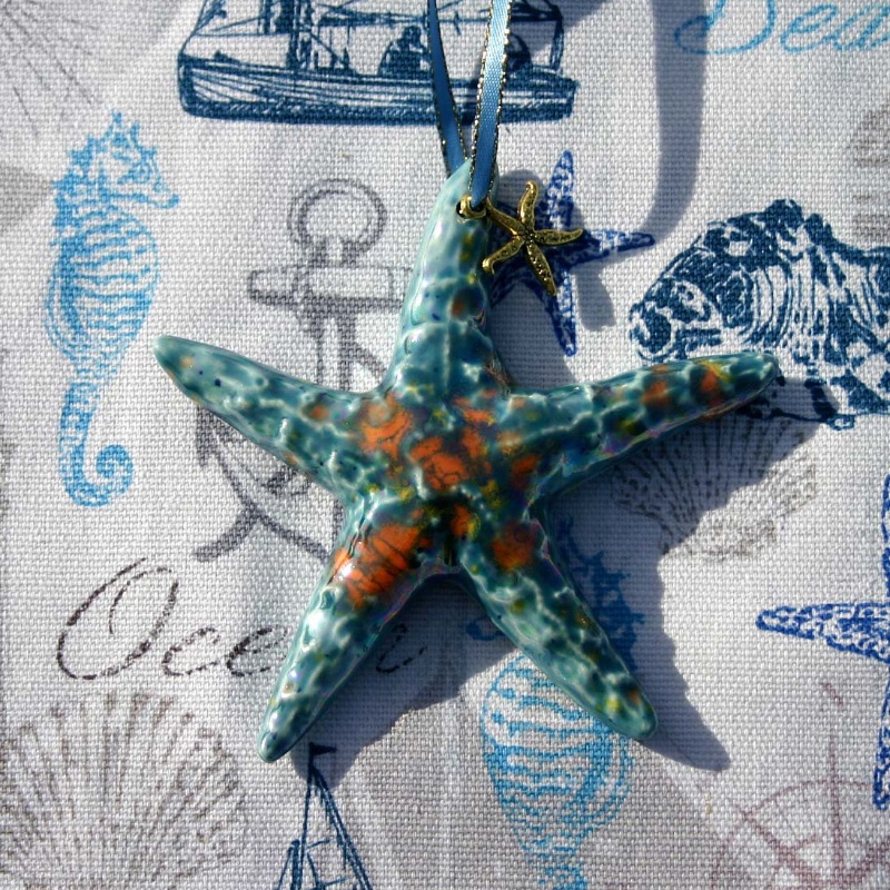 Christmas star and moon ornaments