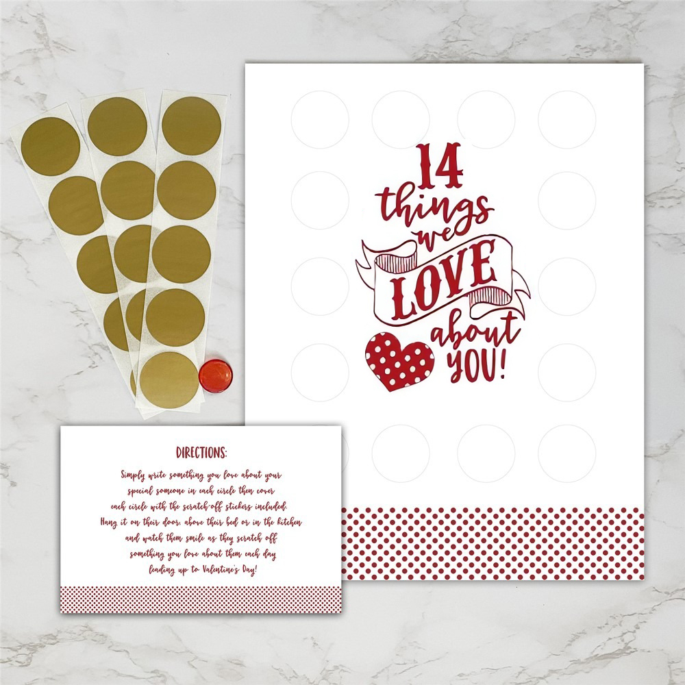 Valentine's Scratch Off Advent "14 things I love about you!"