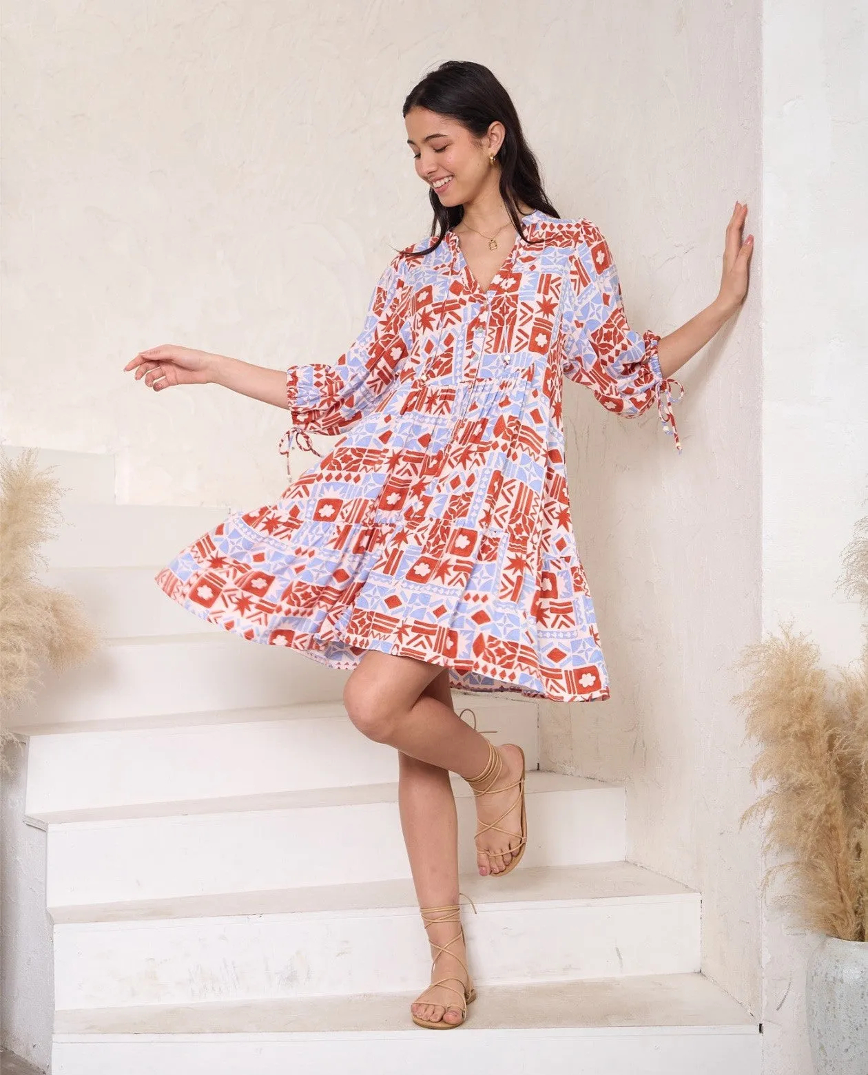 BOHO MINI DRESS - DESERT