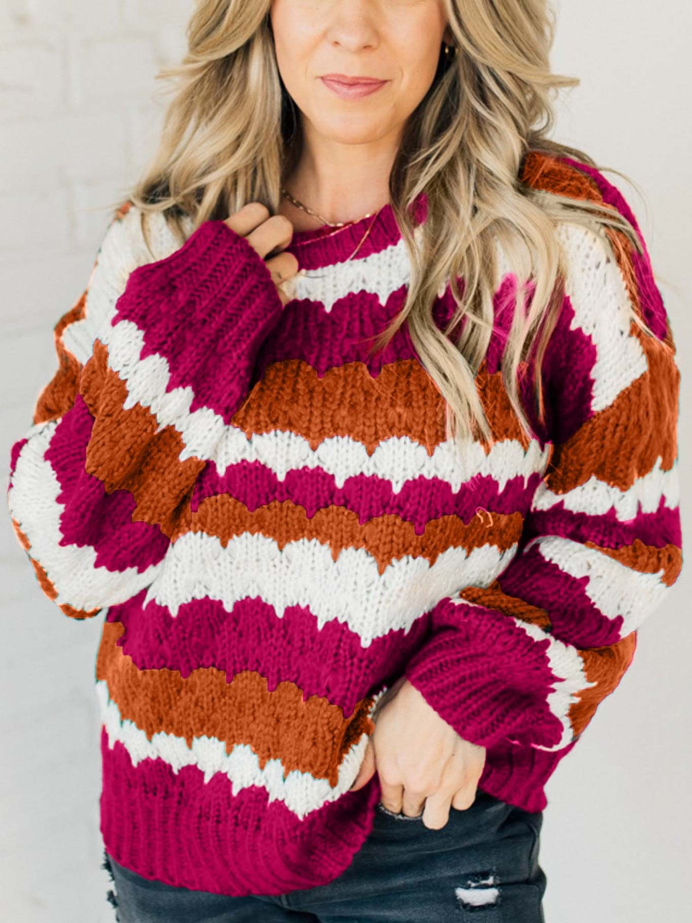 Scalloped Holiday Sweater