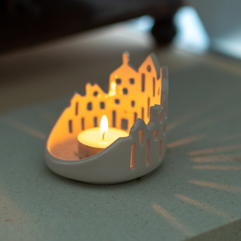 Cityscape Candle Holder Cozy Ambiance Unique Holiday Gift