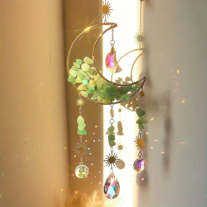 Suncatcher Moon Crystal Decor