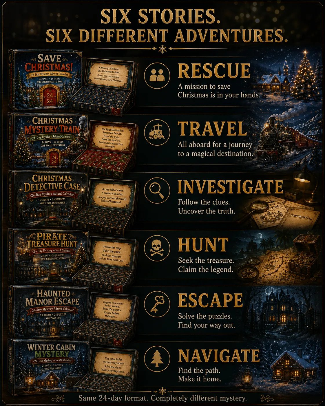 Six Different Mystery Adventures