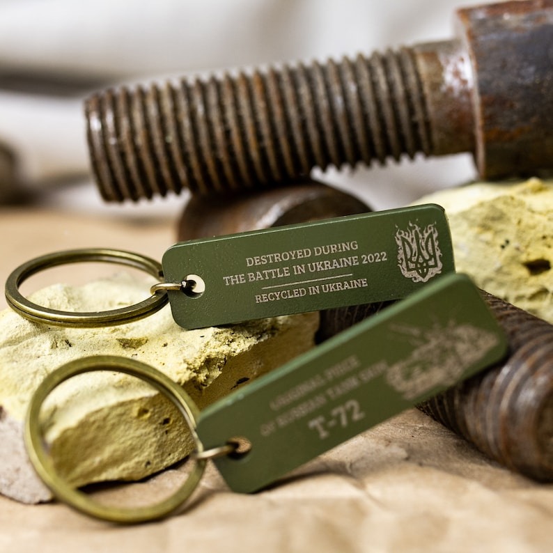 Russian tank keychain Brutal mens keychain Military gift