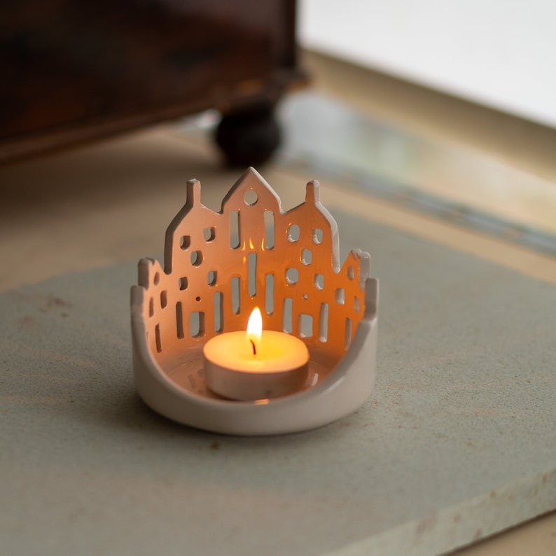 Cityscape Candle Holder Cozy Ambiance Unique Holiday Gift