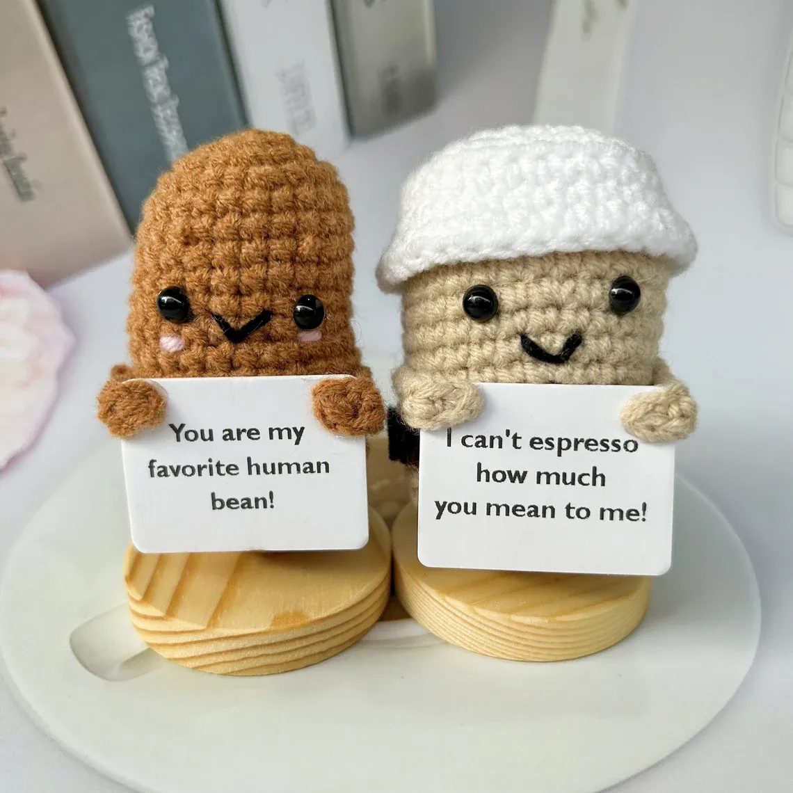 🎁Handmade Crochet Coffee Bean and Coffee Cup