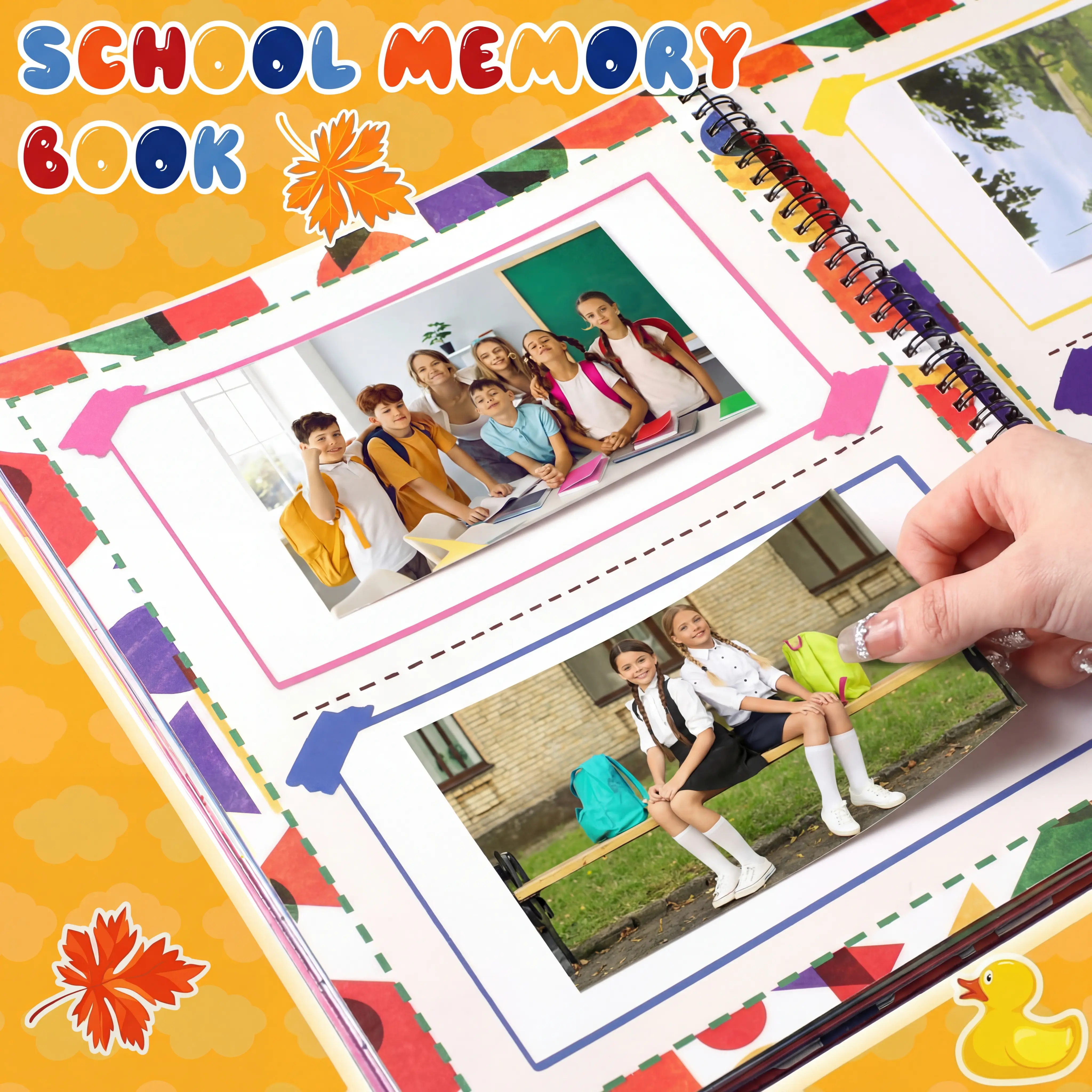 🖍️📄The School Years Memory Book – Keepsake Scrapbook from Preschool to 12th Grade with 14 Storage Pockets