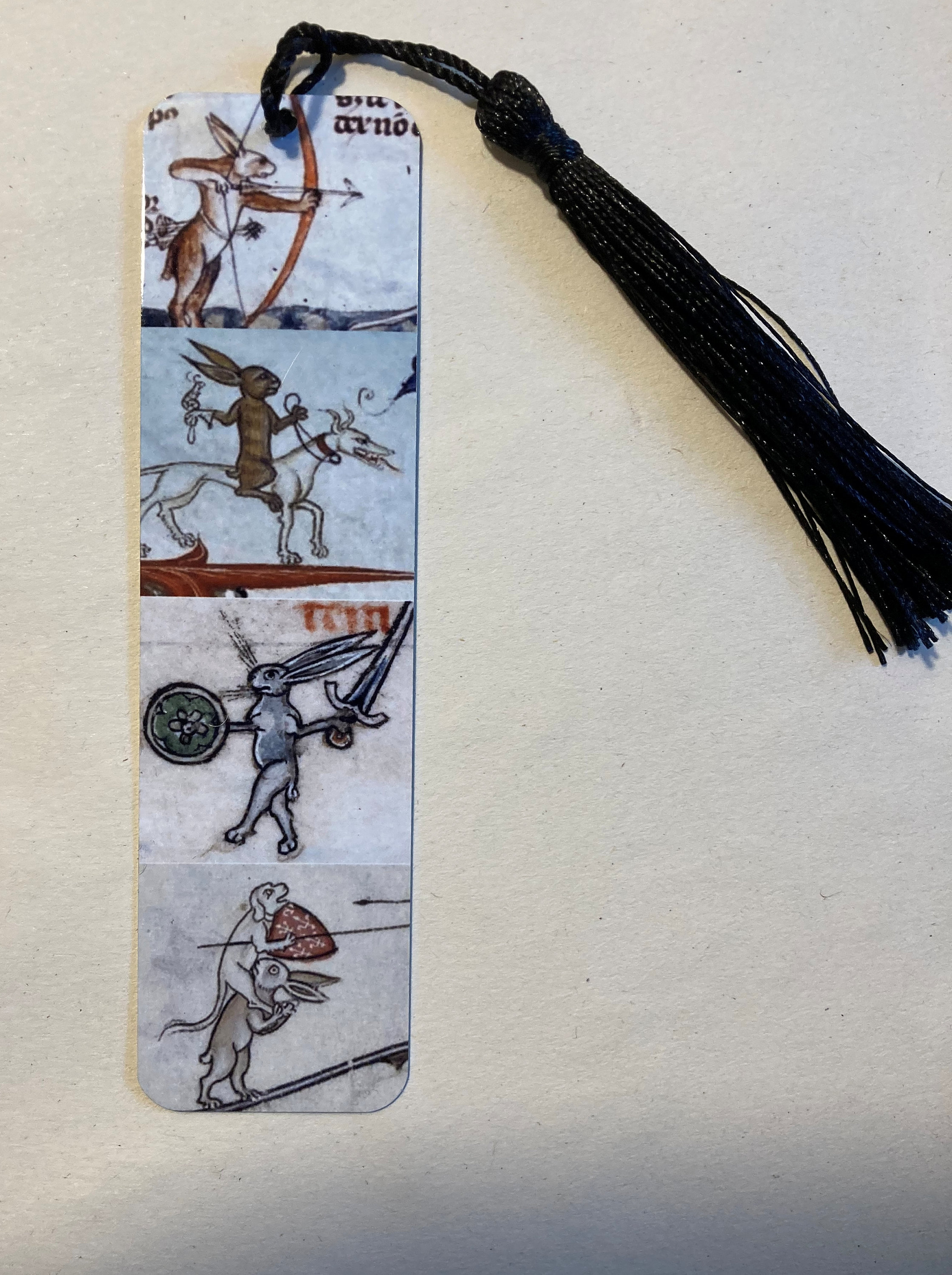 Medieval book narration painted pattern metal bookmark