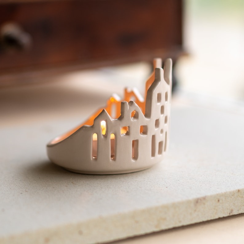 Cityscape Candle Holder Cozy Ambiance Unique Holiday Gift