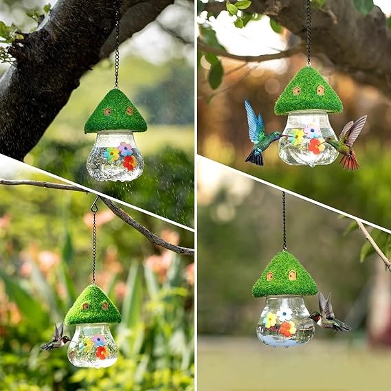 🐦Cute Mushroom Shape Bird Water Feeder for Outside Wild Bird Gift for Bird Lovers